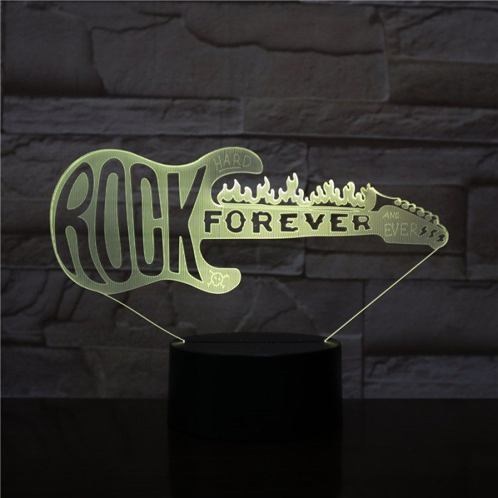 Rock Forever  7 színű 3D led lámpa
