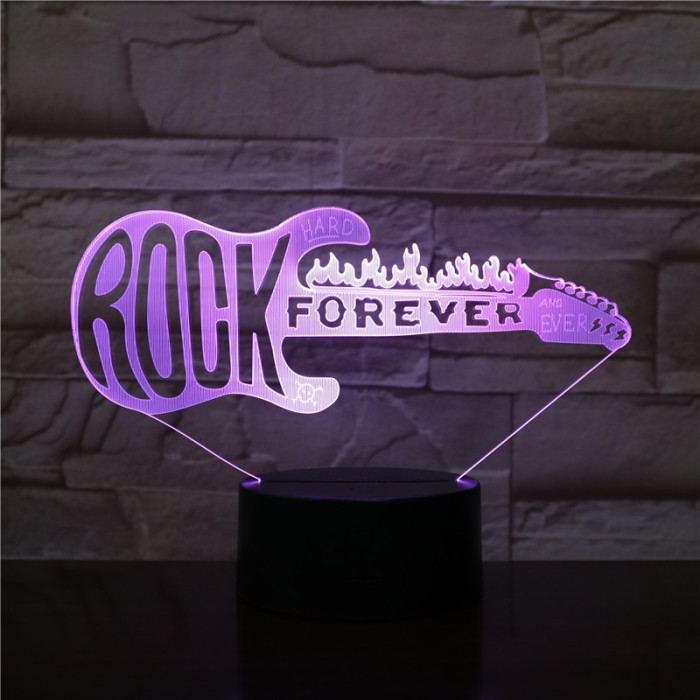 Rock Forever  7 színű 3D led lámpa