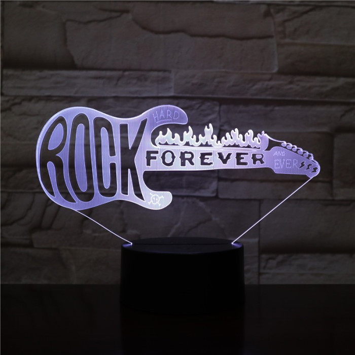 Rock Forever  7 színű 3D led lámpa
